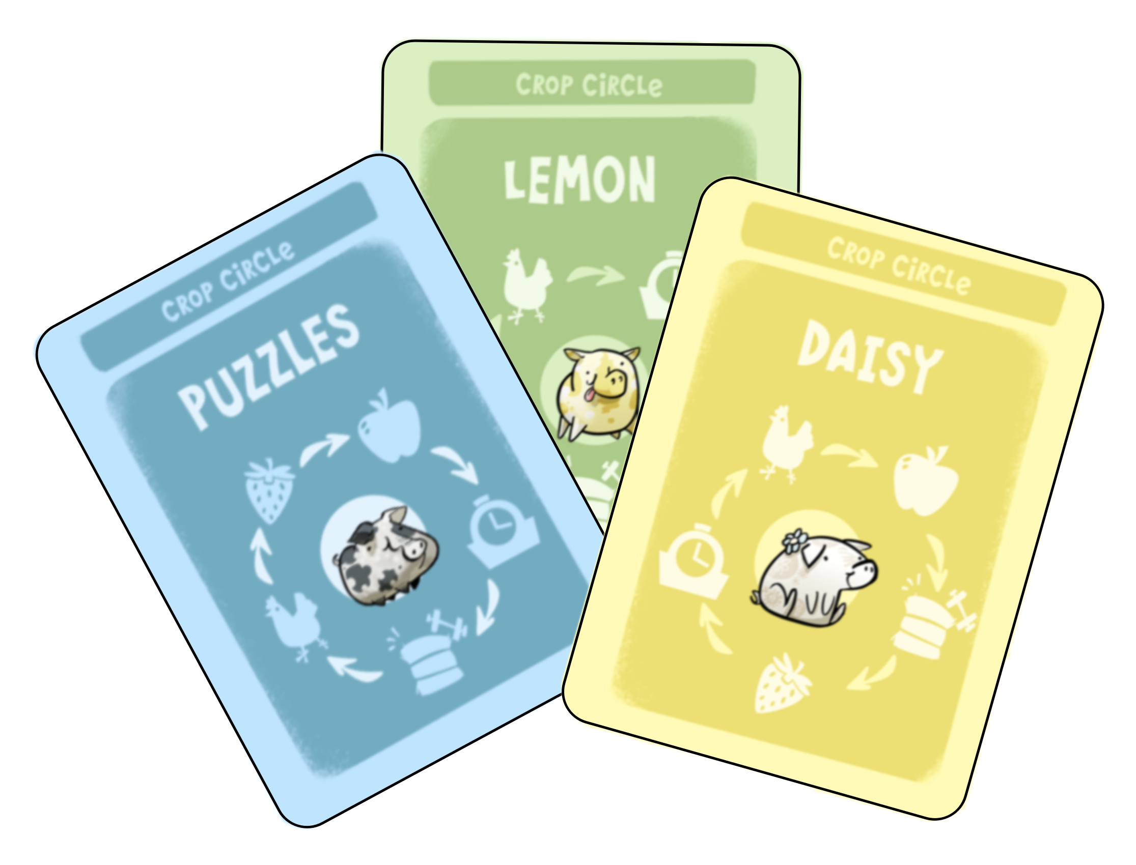 Piggy Cards from the Frango Morango Board Game